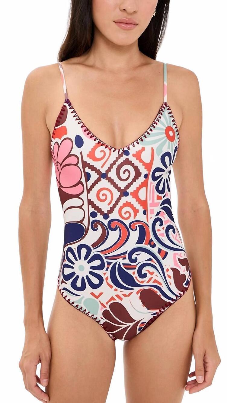 NEW CAROLINA K marietta one piece swimsuit in punta print